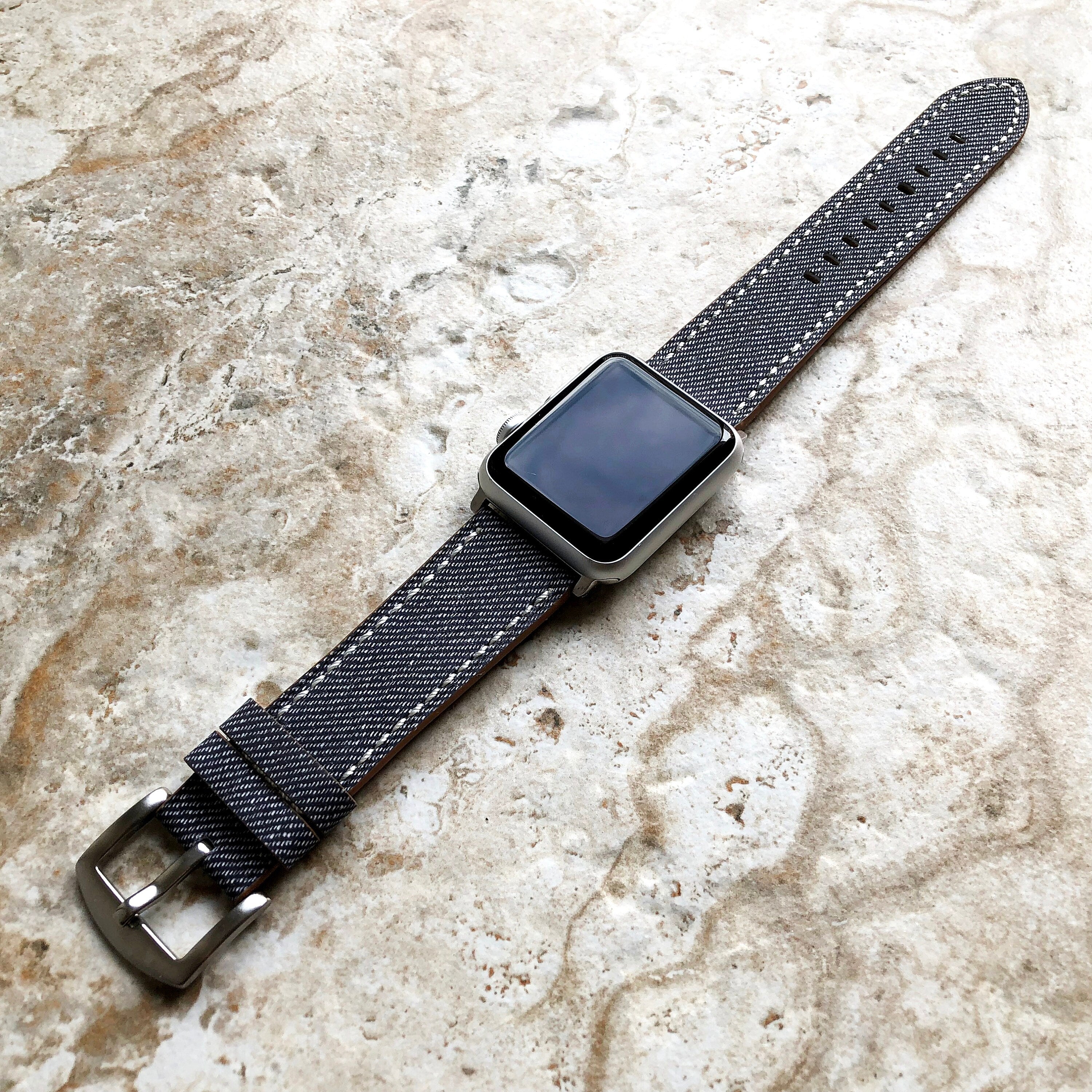 Apple AP-JD4 Highly Resistance for iWatch Ultra 2 49mm and 9 8 Series 41mm 45mm Case Coated Soft Leather Jeans Band Bracelet Strap